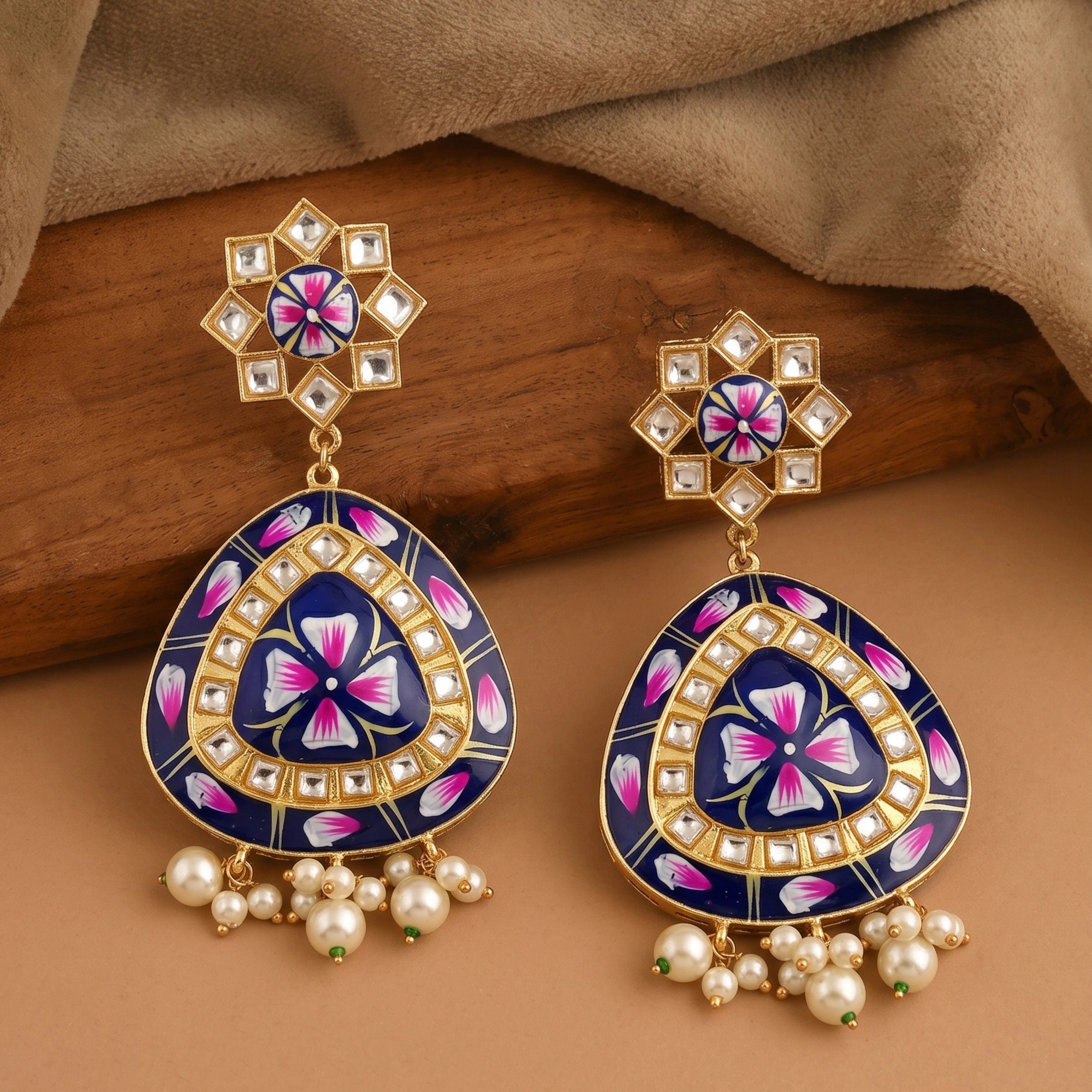 Pushpa Kundan Earrings