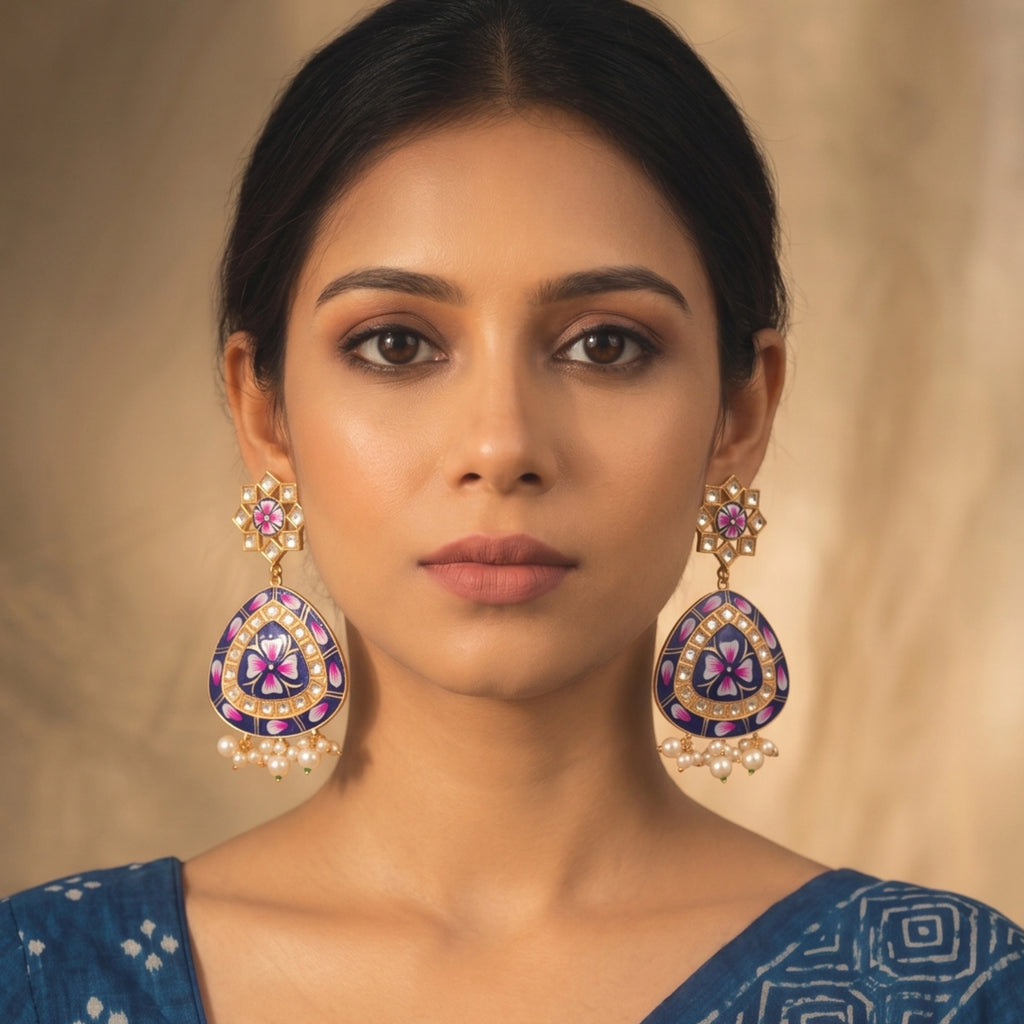 Pushpa Kundan Earrings
