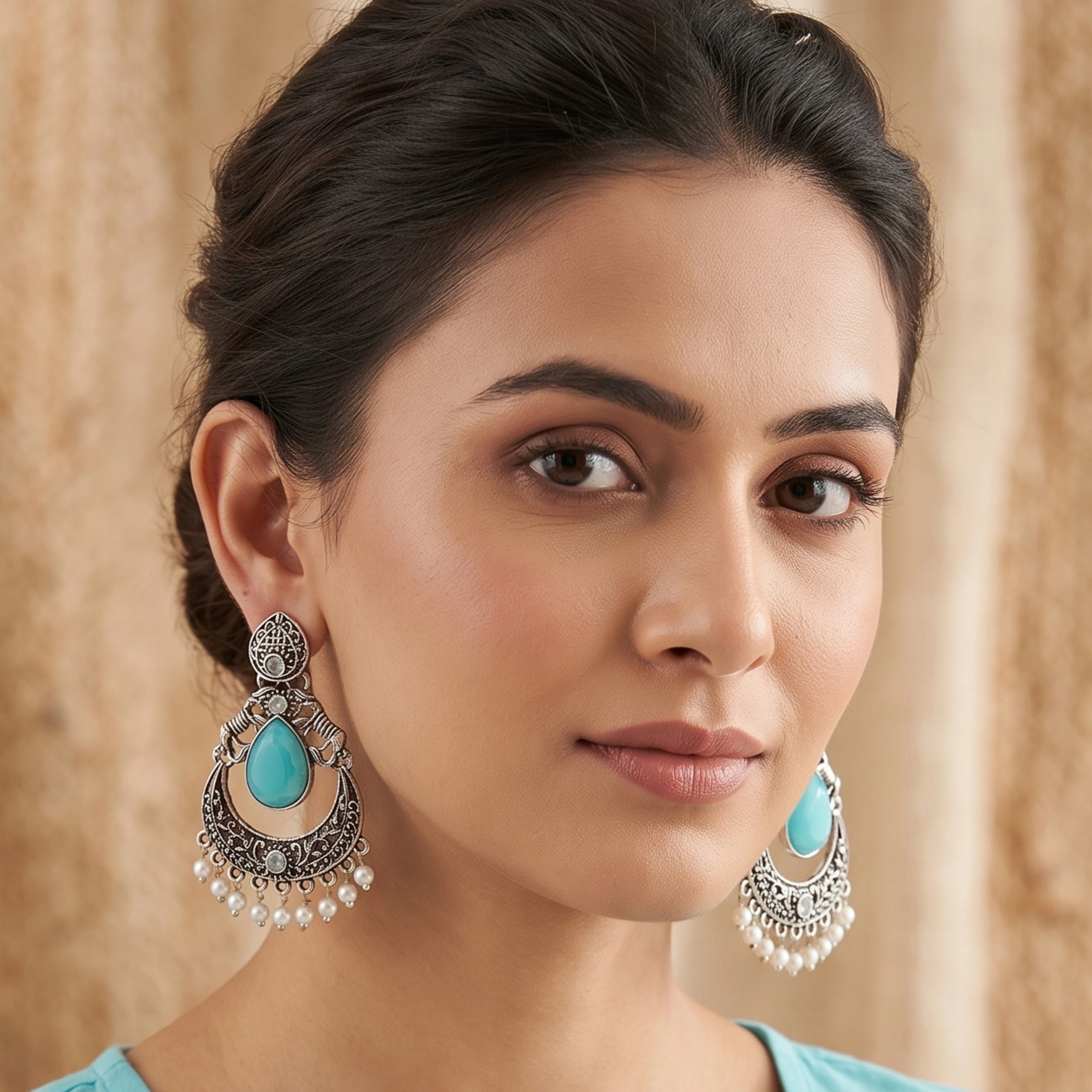 Turquoise Noor Chandbali
