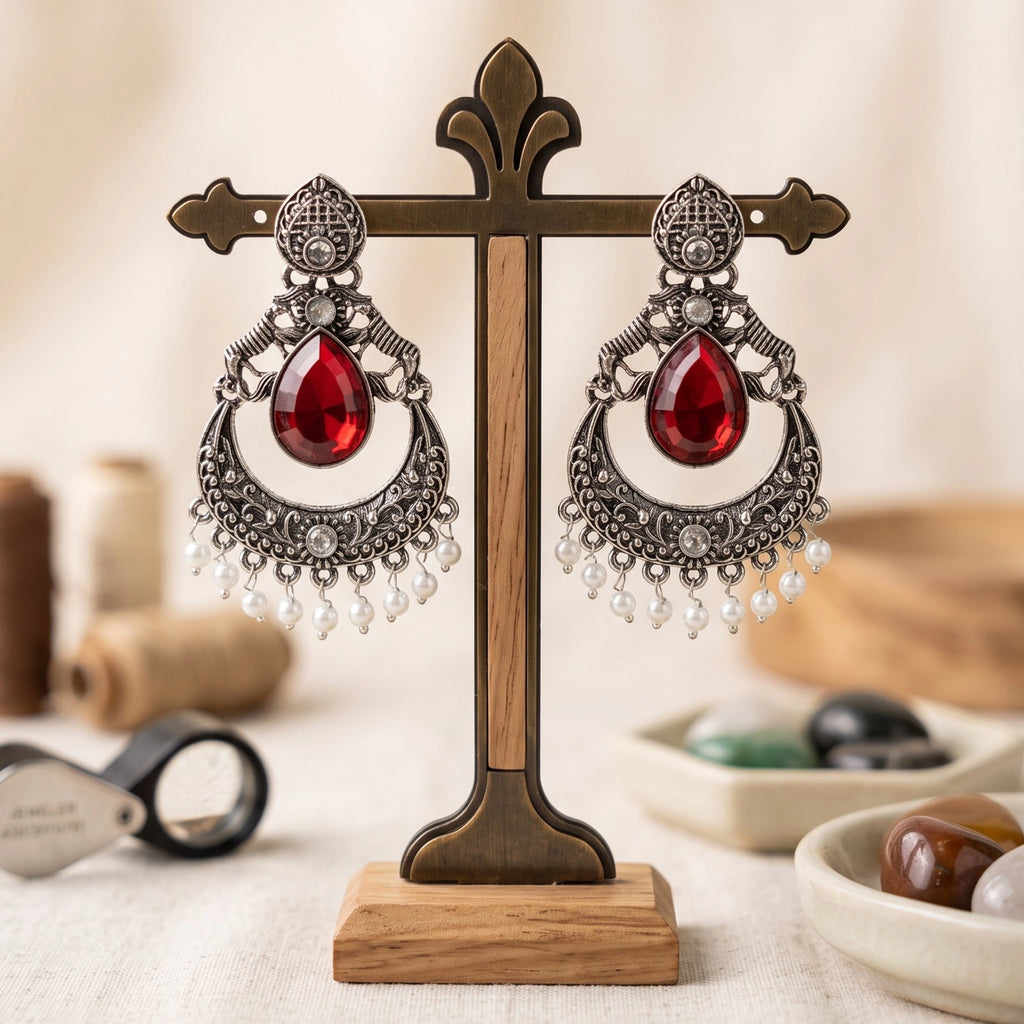 Crimson Noor Chandbali