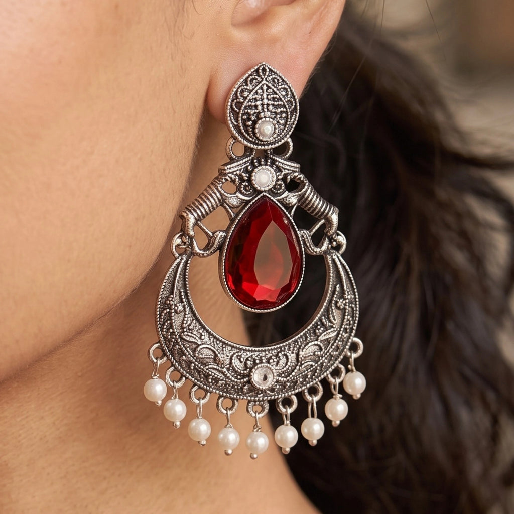 Crimson Noor Chandbali