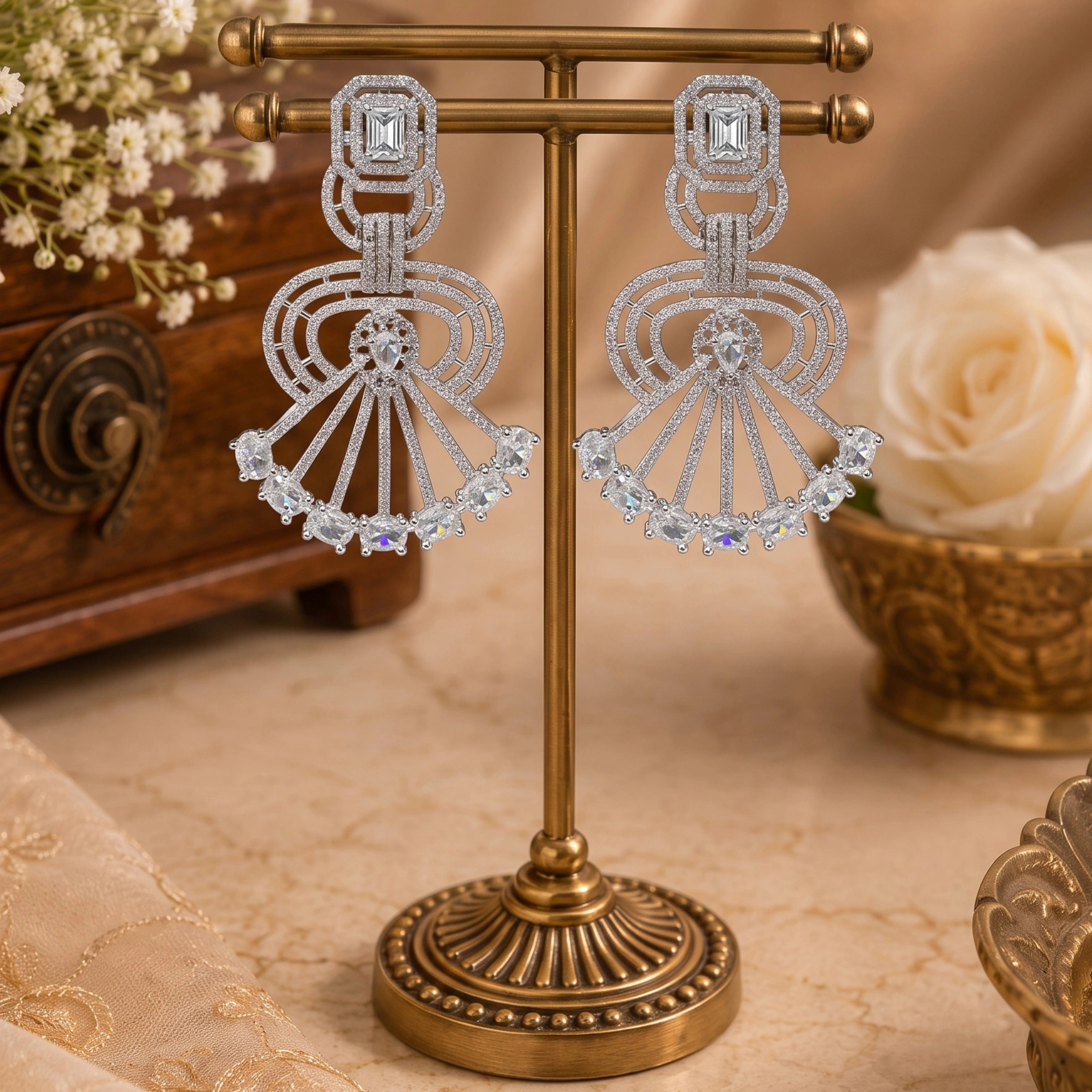 Celestial Radiance Diamond Statement Earrings
