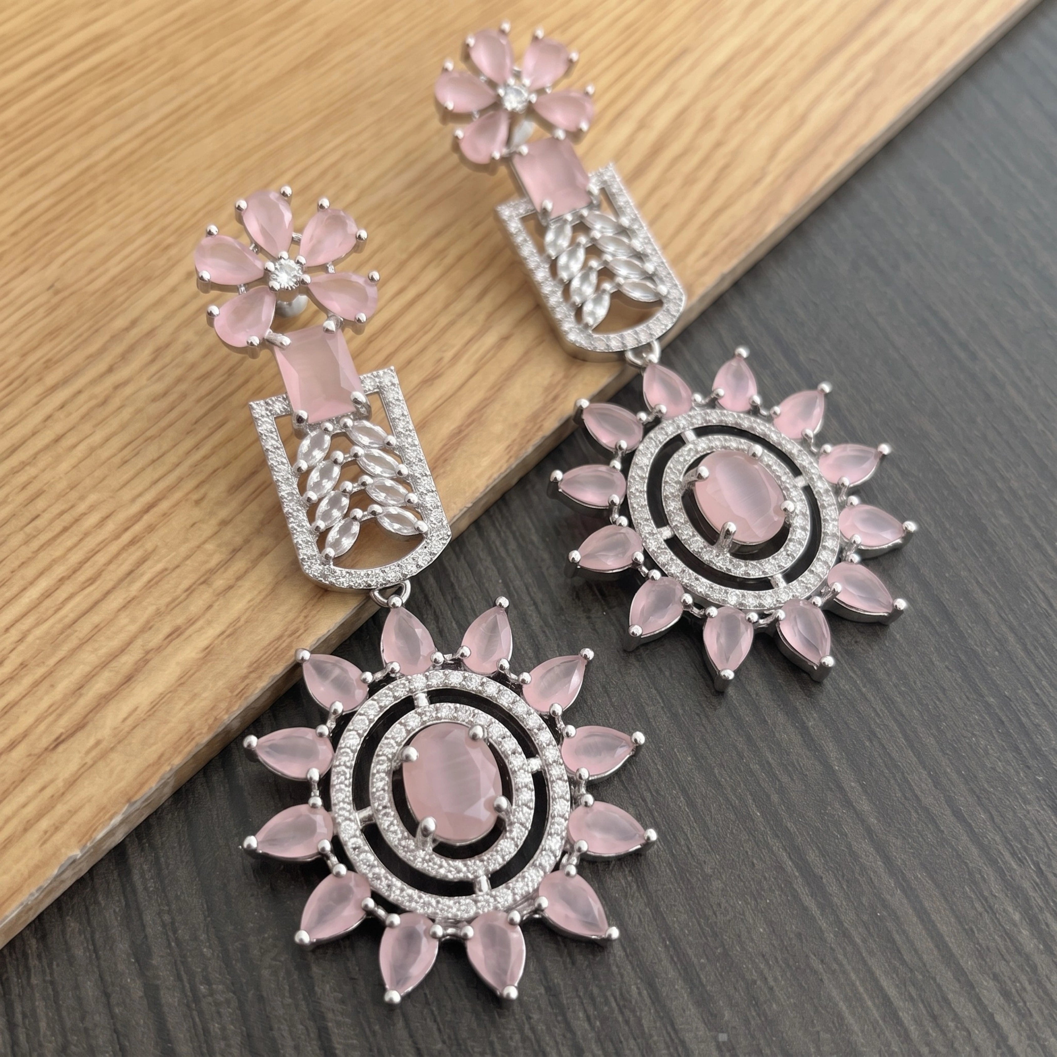 Blush Bloom Floral Statement Earrings