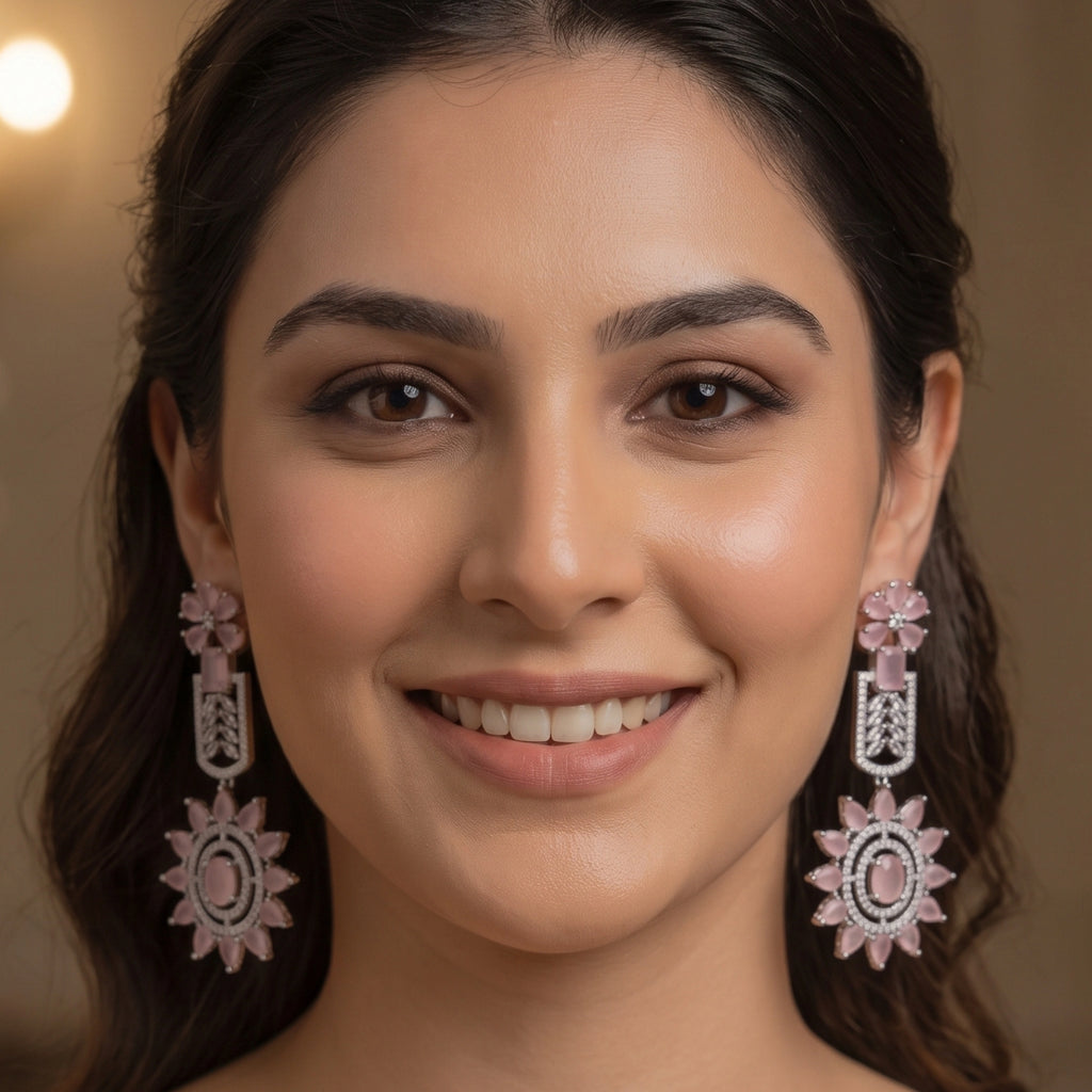 Blush Bloom Floral Statement Earrings