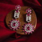 Ruby Blossom Luxe Statement Earrings