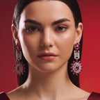 Ruby Blossom Luxe Statement Earrings