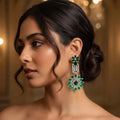 Emerald Bloom Luxe Statement Earrings