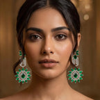 Emerald Bloom Luxe Statement Earrings