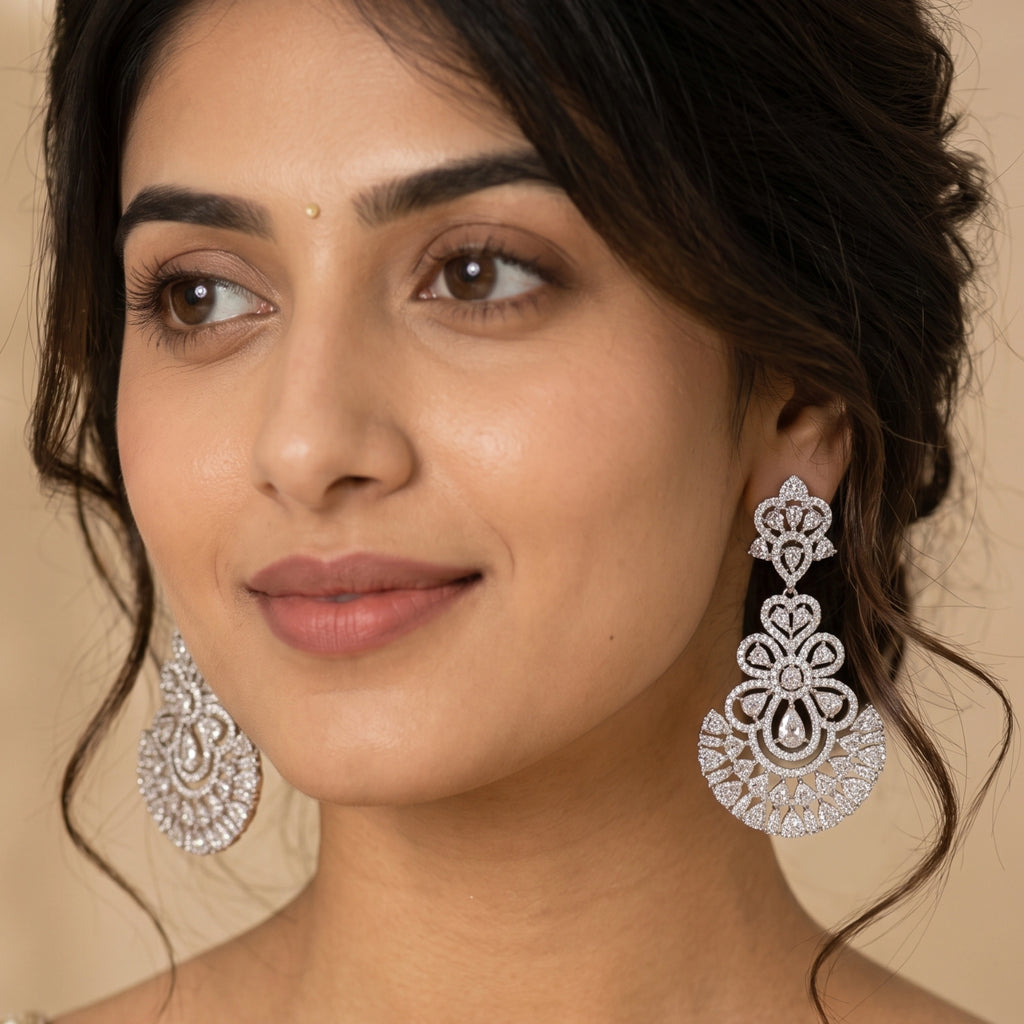 Crystal Royale Chandbali Earrings