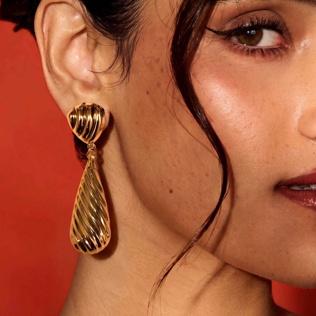Golden Ripple Luxe Earrings