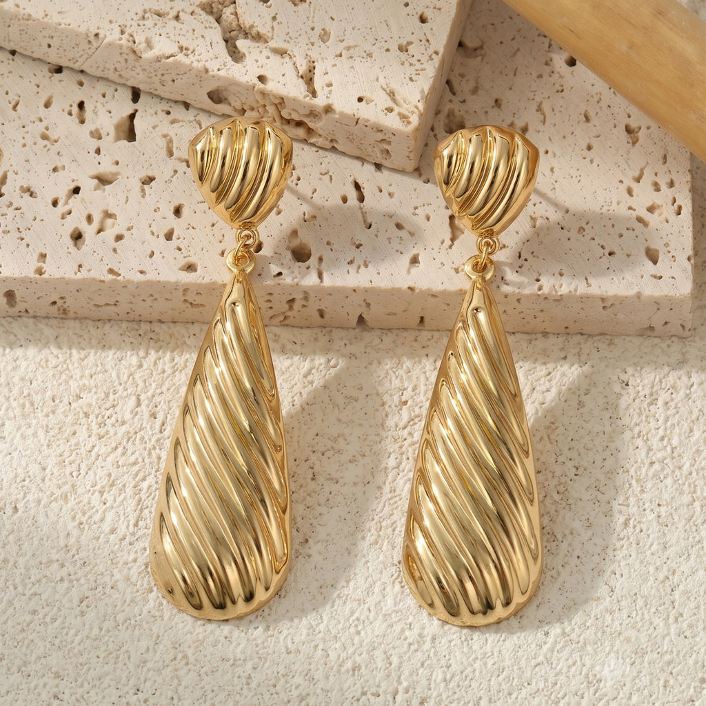 Golden Ripple Luxe Earrings