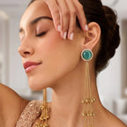 Emerald Cascade Tassel Earrings