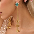 Emerald Cascade Tassel Earrings