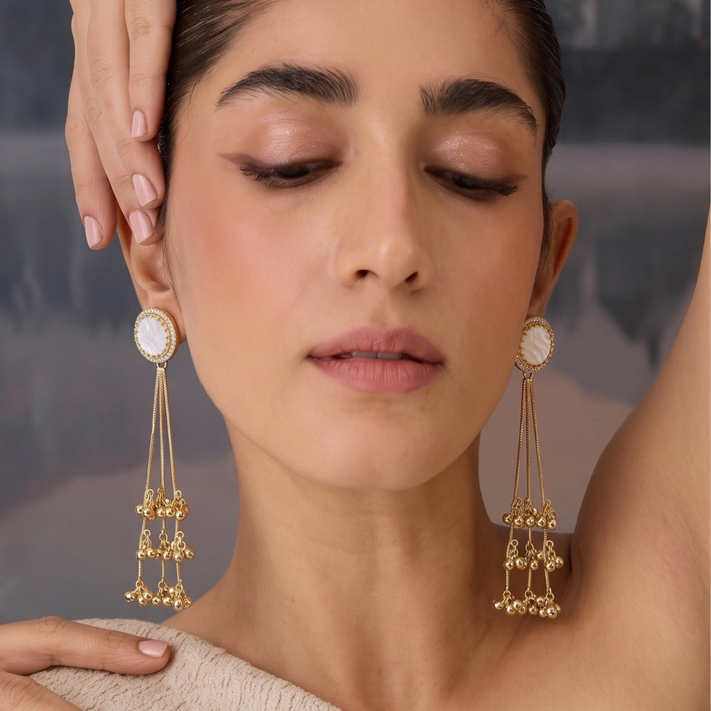 Pearl Noor Tassel Earrings