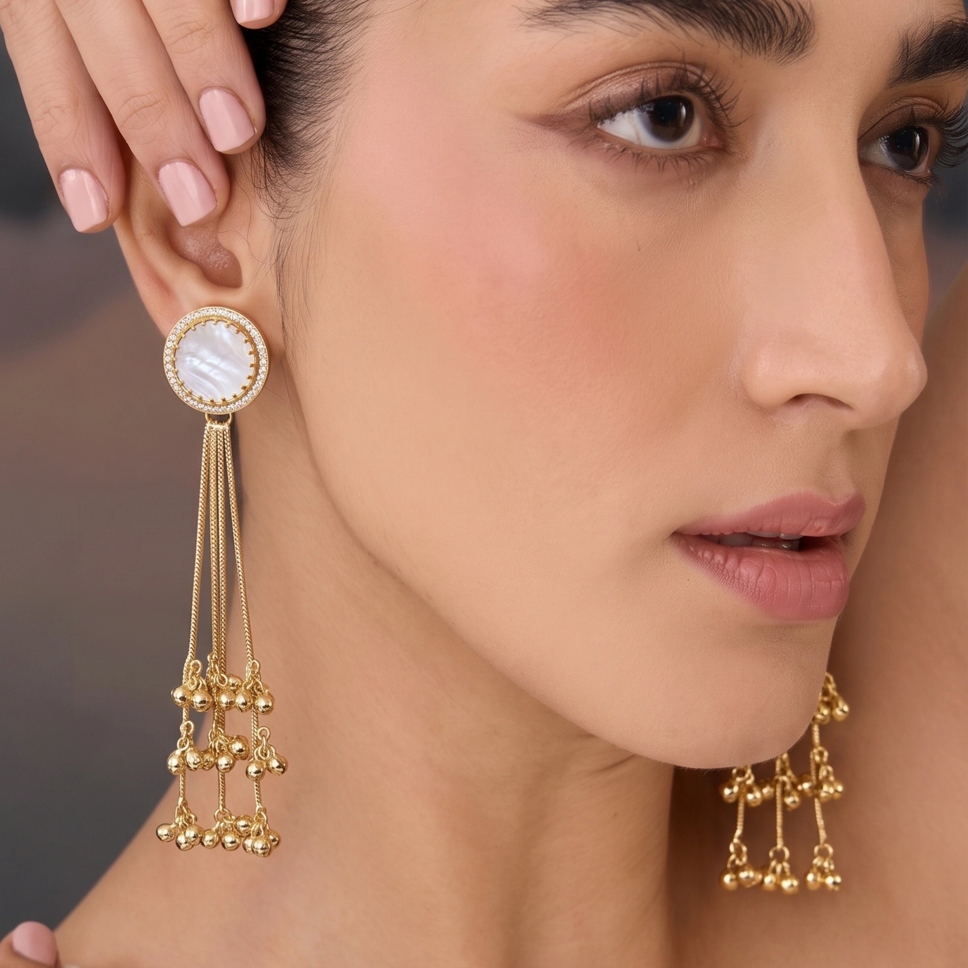 Pearl Noor Tassel Earrings