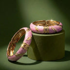 ROMANTIC GOLD LEAF ENAMEL BANGLE