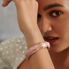 ROMANTIC GOLD LEAF ENAMEL BANGLE