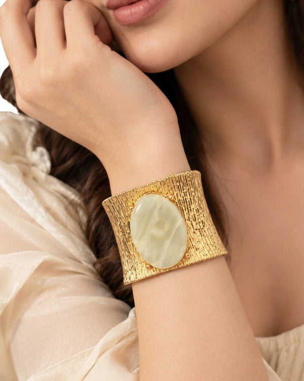 Serene Opaline Bark Cuff Bracelet