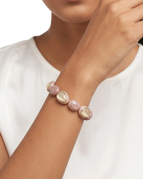 Blush Pebble & Opaline Link Bracelet