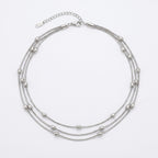 SILVER LAYERED BEADED CHAIN