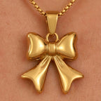 Golden Bow Charm Pendant