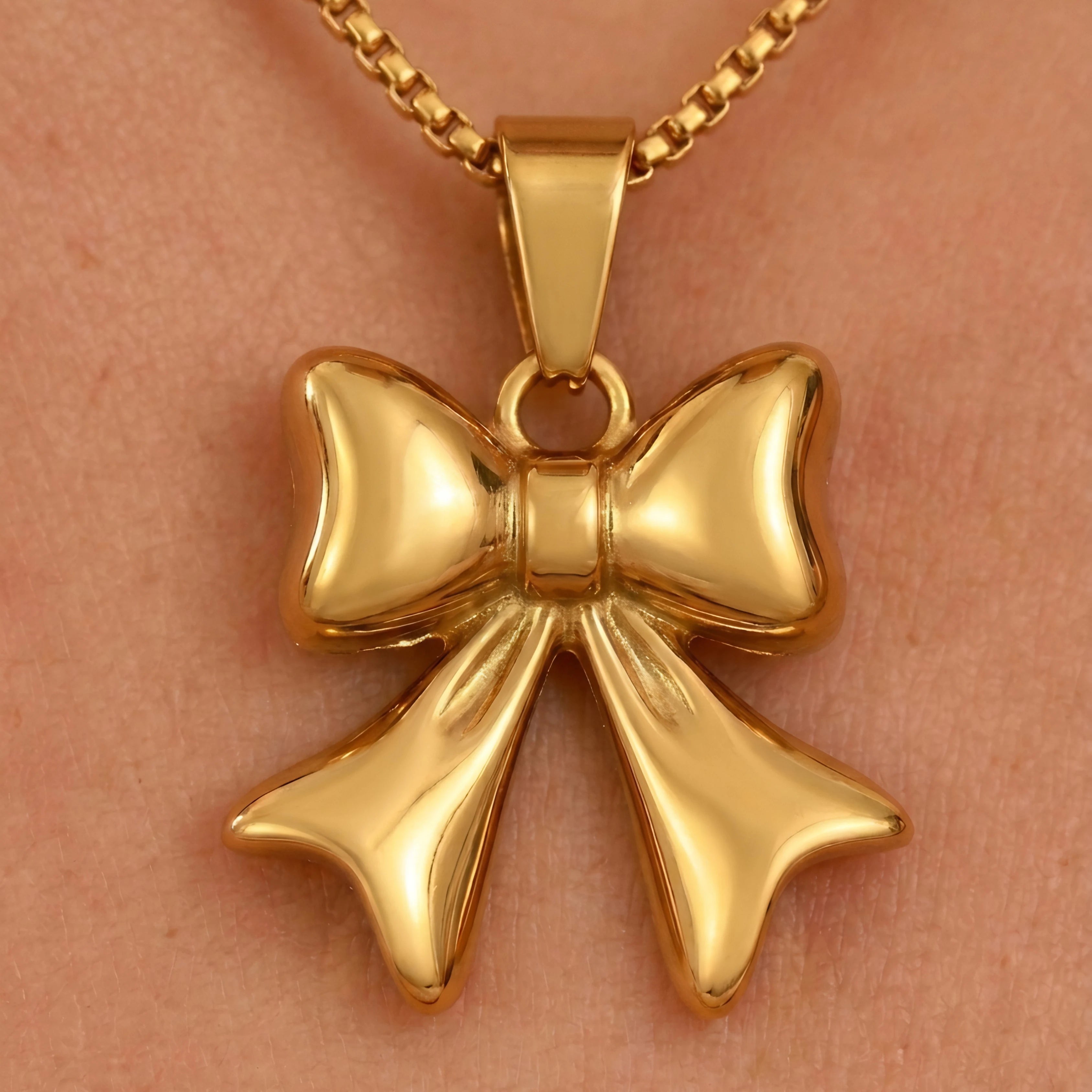 Golden Bow Charm Pendant