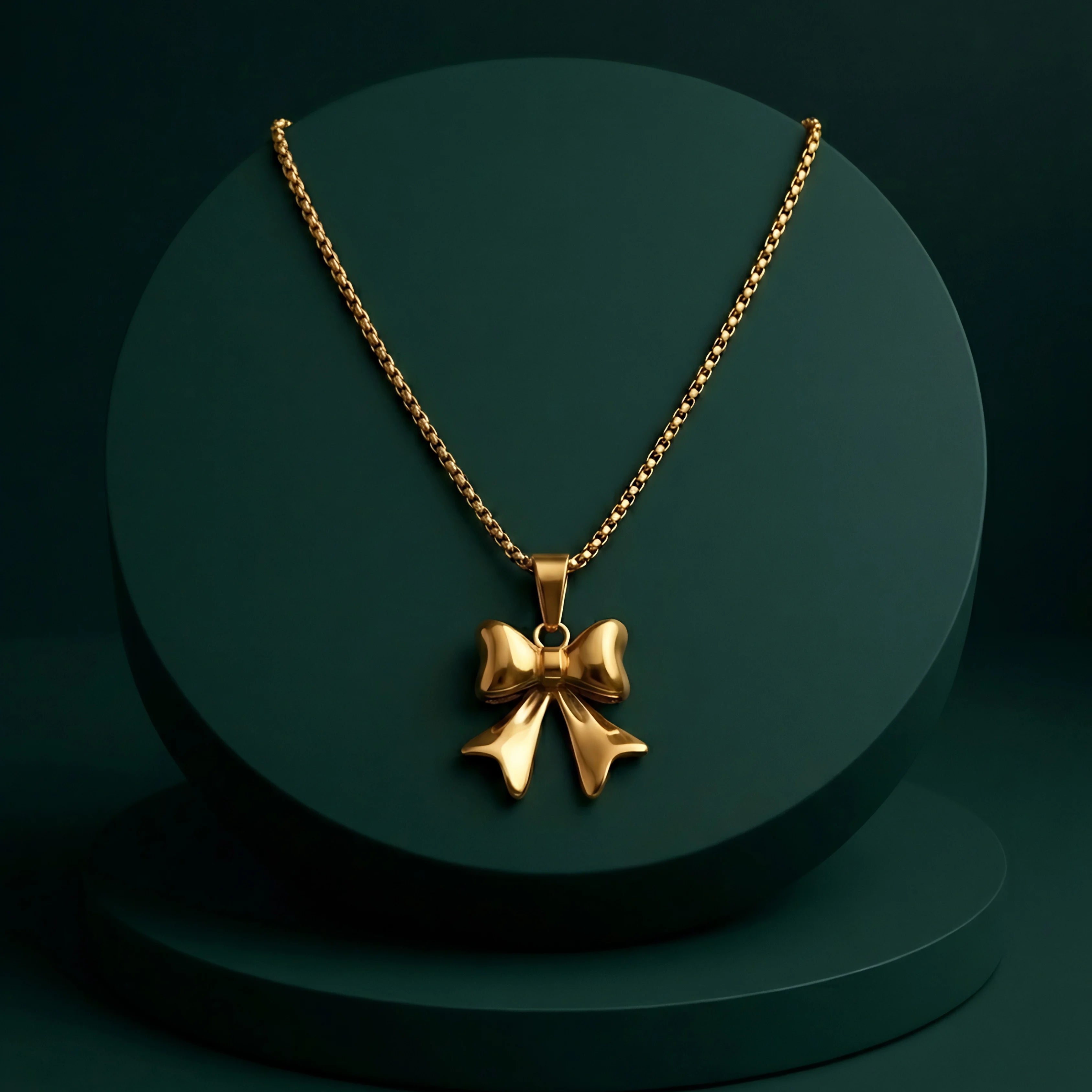 Golden Bow Charm Pendant