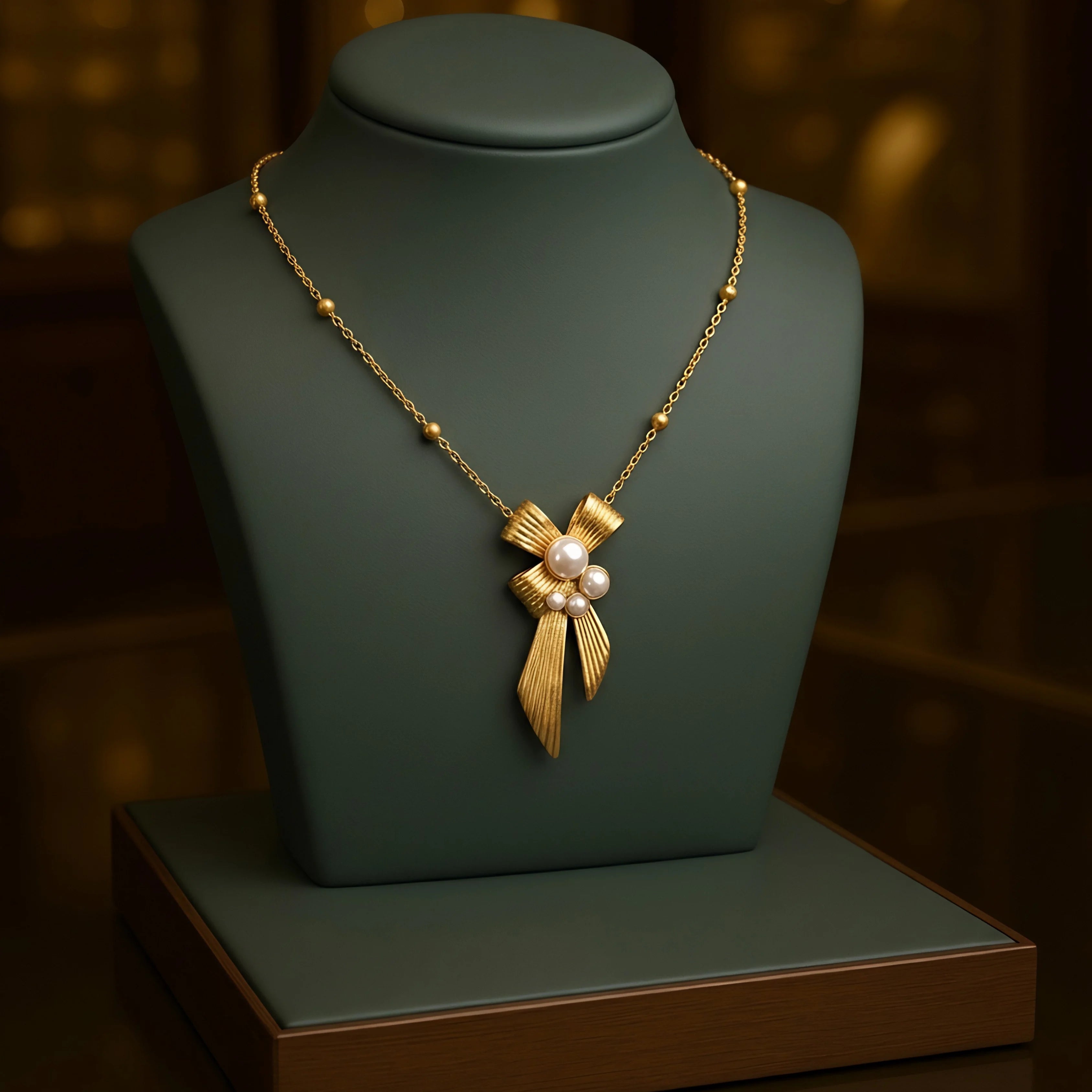 Pearl Bow Elegance Pendant