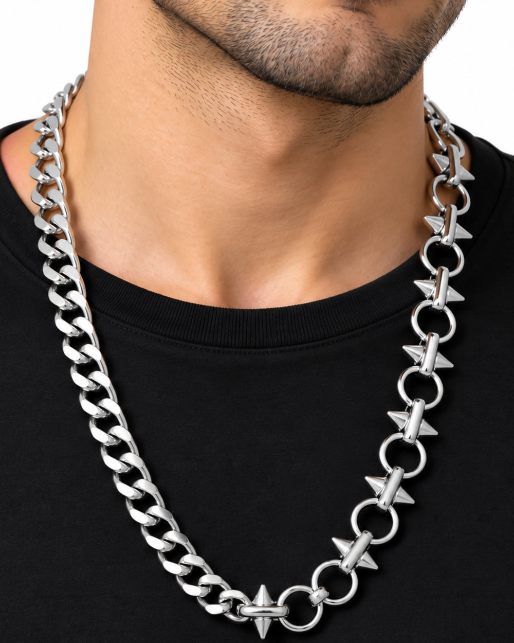 The Silver Thorn & Cuban Hybrid Chain