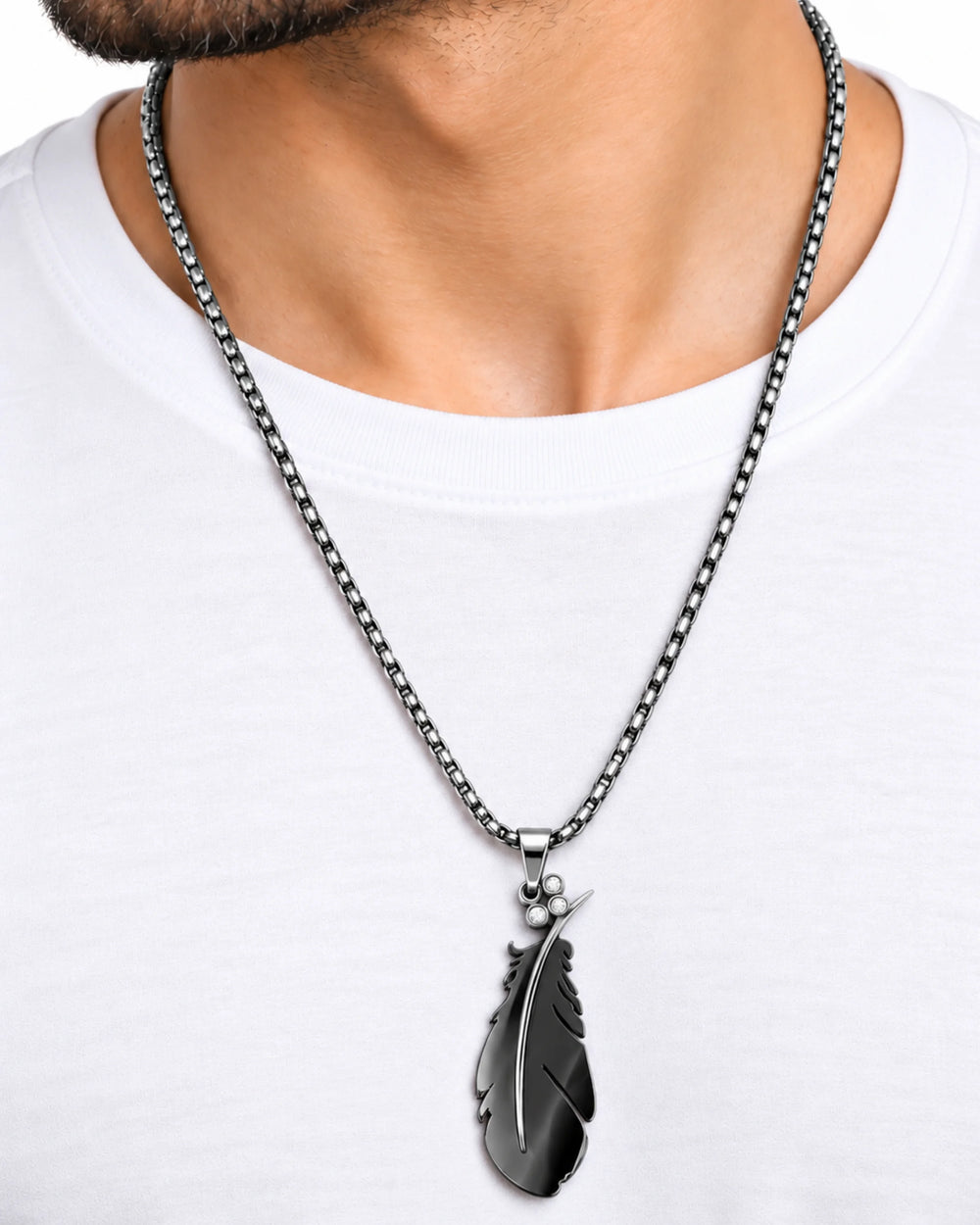 The Shadow Quill Feather Pendant