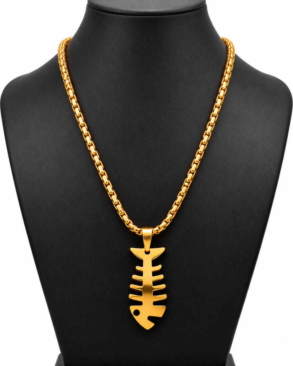 The Golden Fishbone Pendant Chain