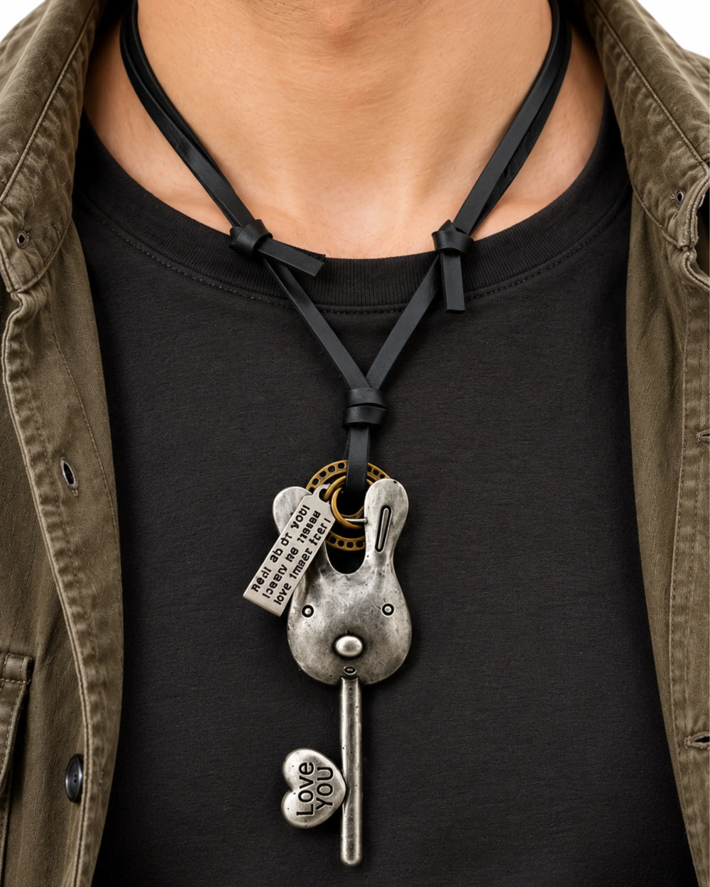The Maverick Key & Coin Leather Pendant