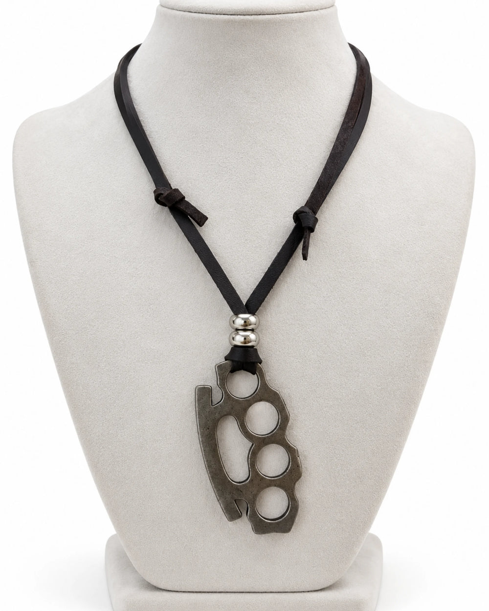 The Enforcer Knuckle Duster Leather Pendant