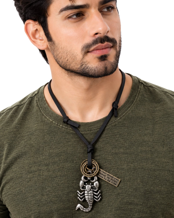 The Desert Scorpion Leather Charm Pendant