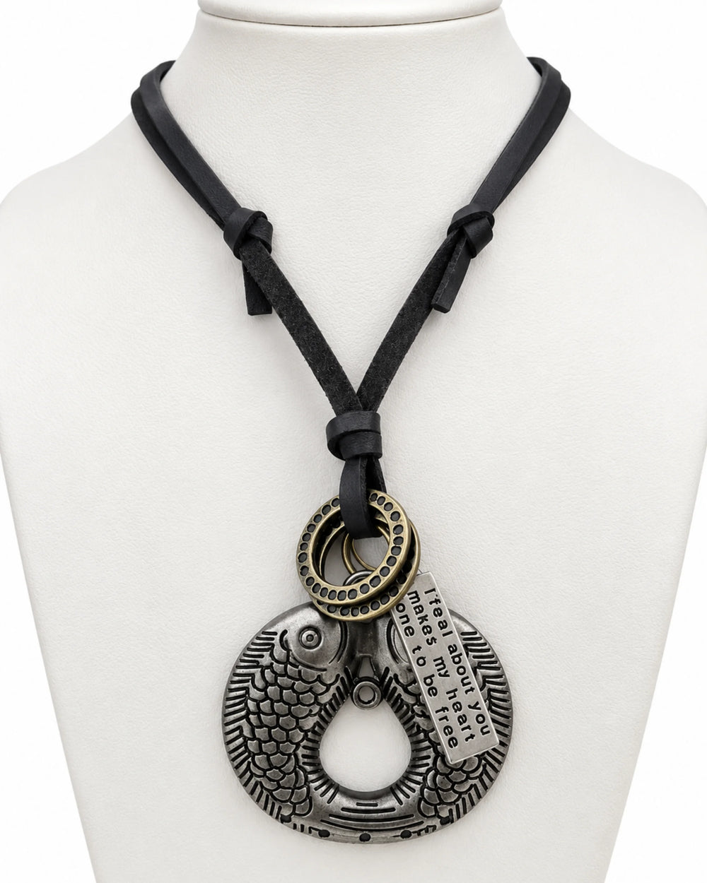 The Serpent Ring Leather Charm Pendant