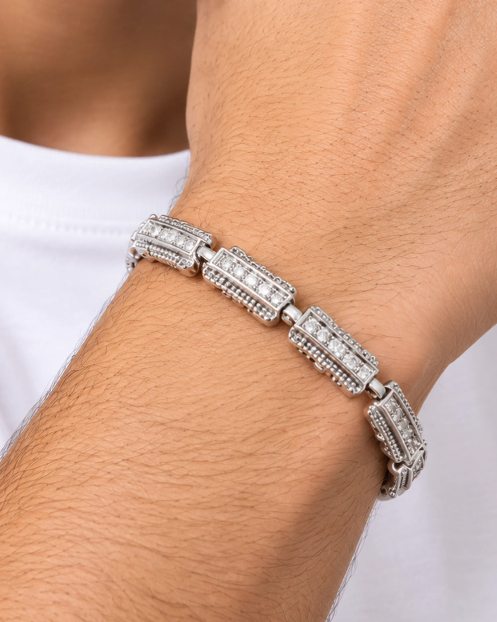 The Executive Crystal Bar Link Bracelet