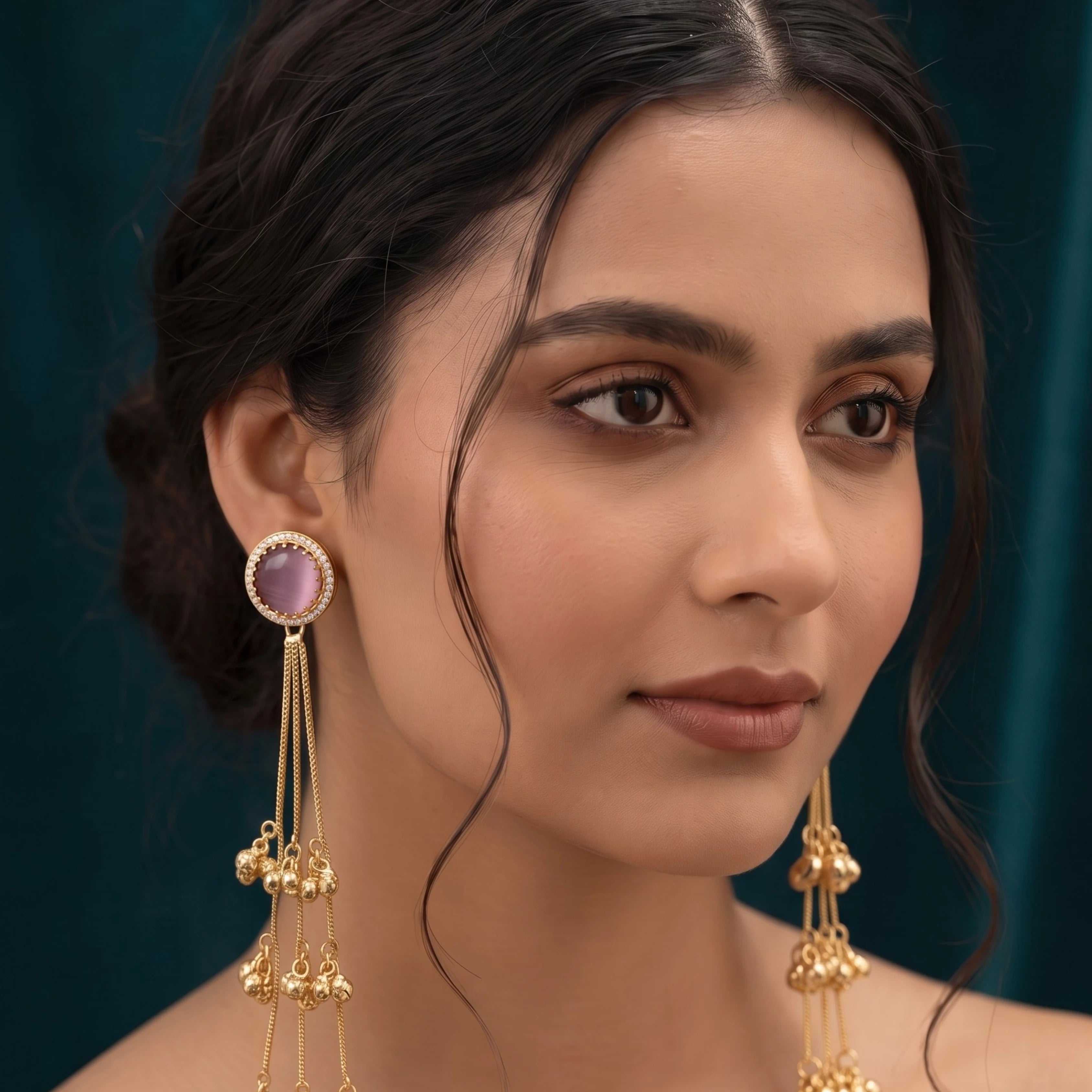 Mauve Noor Tassel Earrings
