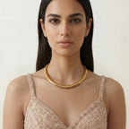 Flat Rib Gold Necklace