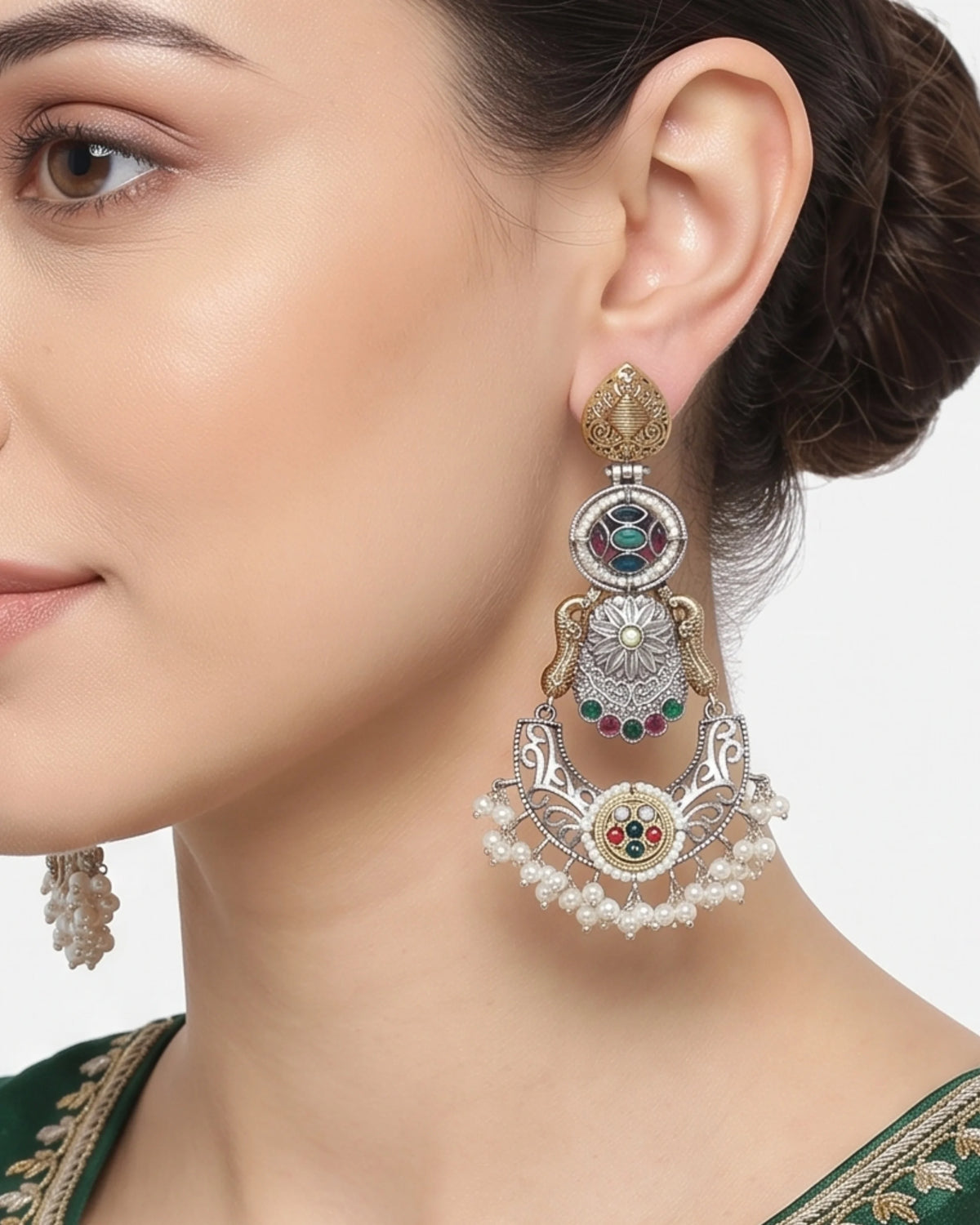 Aadhya Vintage Dual-Tone Earrings