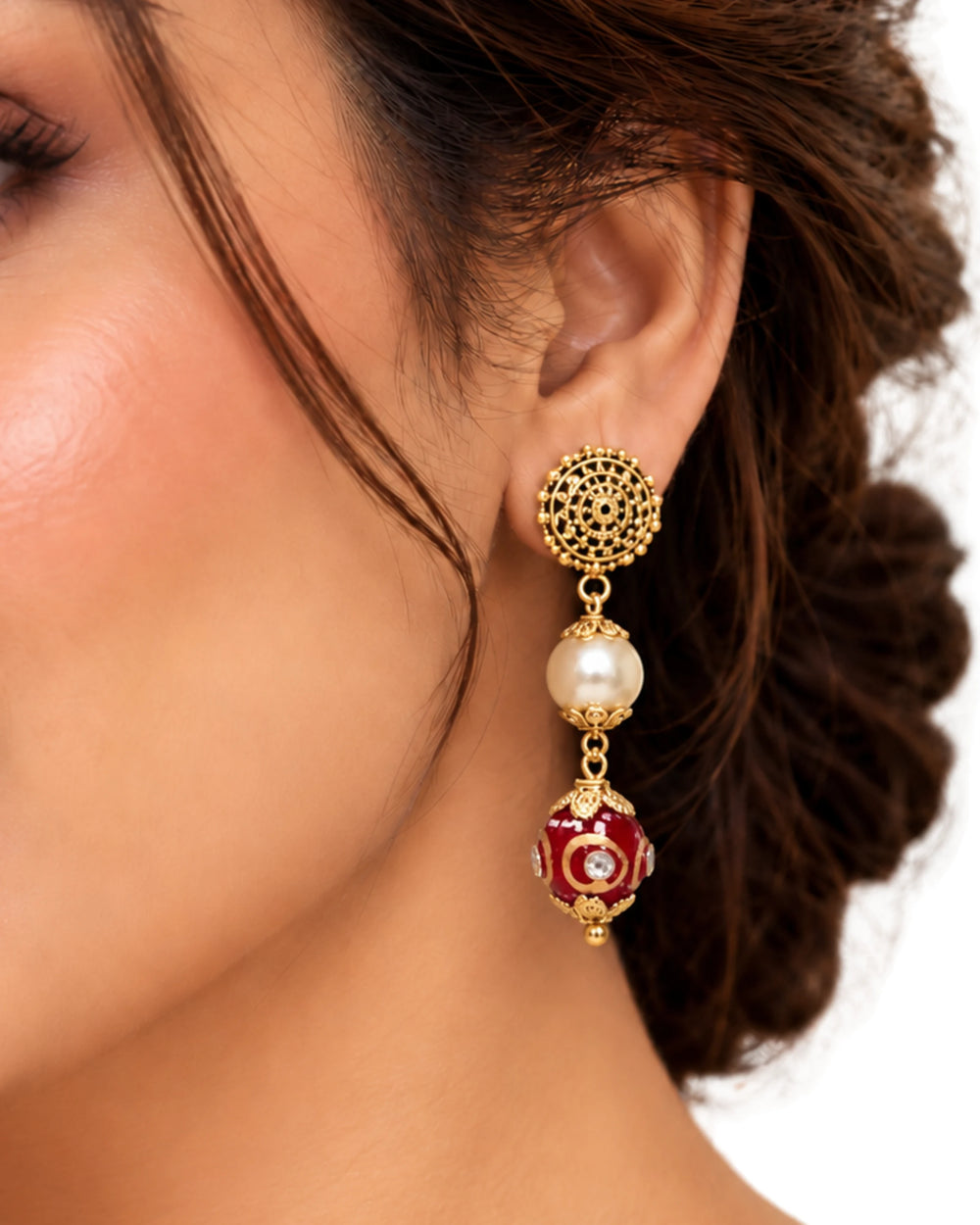 Heritage Gold-Tone Beaded Festive Necklace
