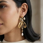 The Sophia Gold Bow Drop