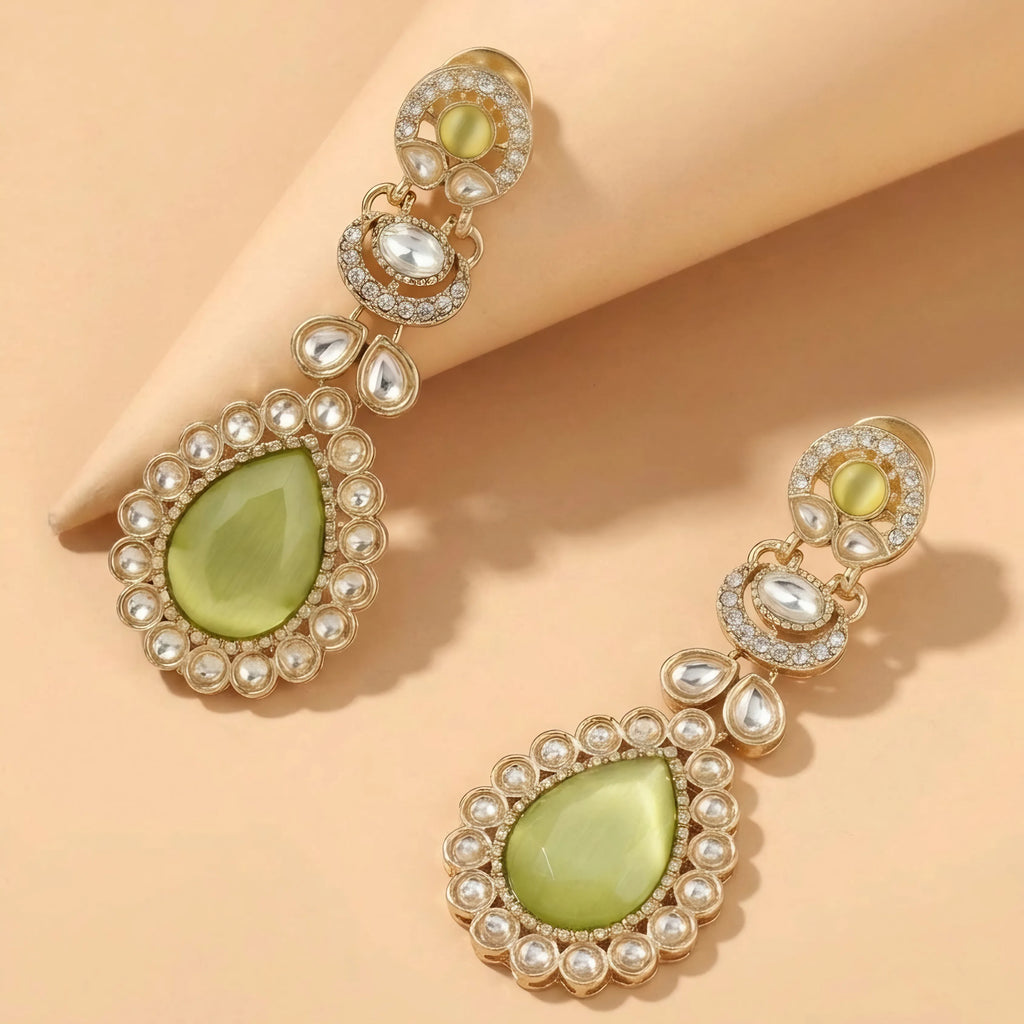 Green Noir Danglers