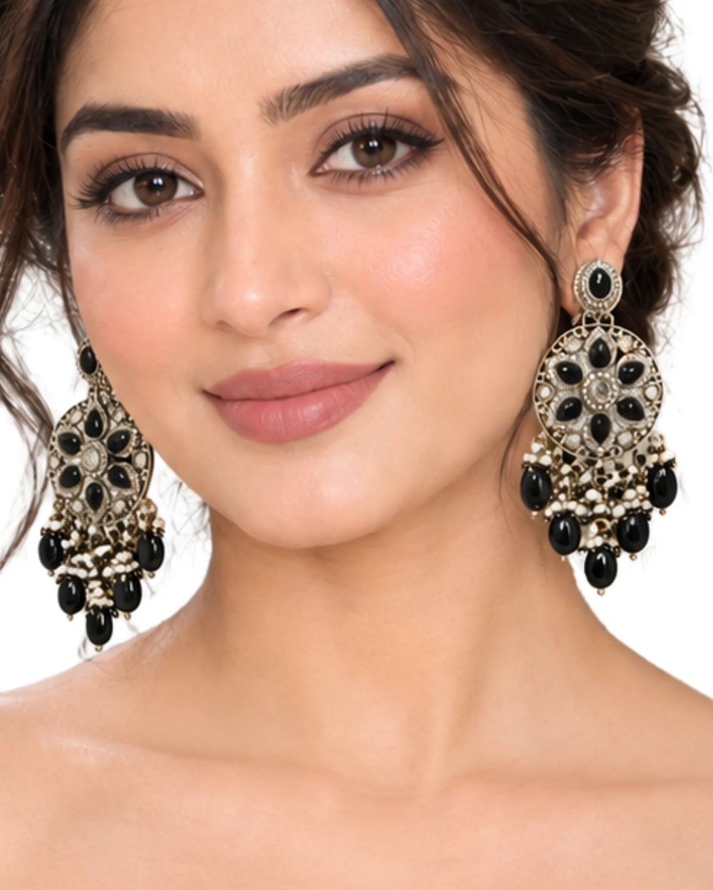 Obsidian Floral Heritage Dangles
