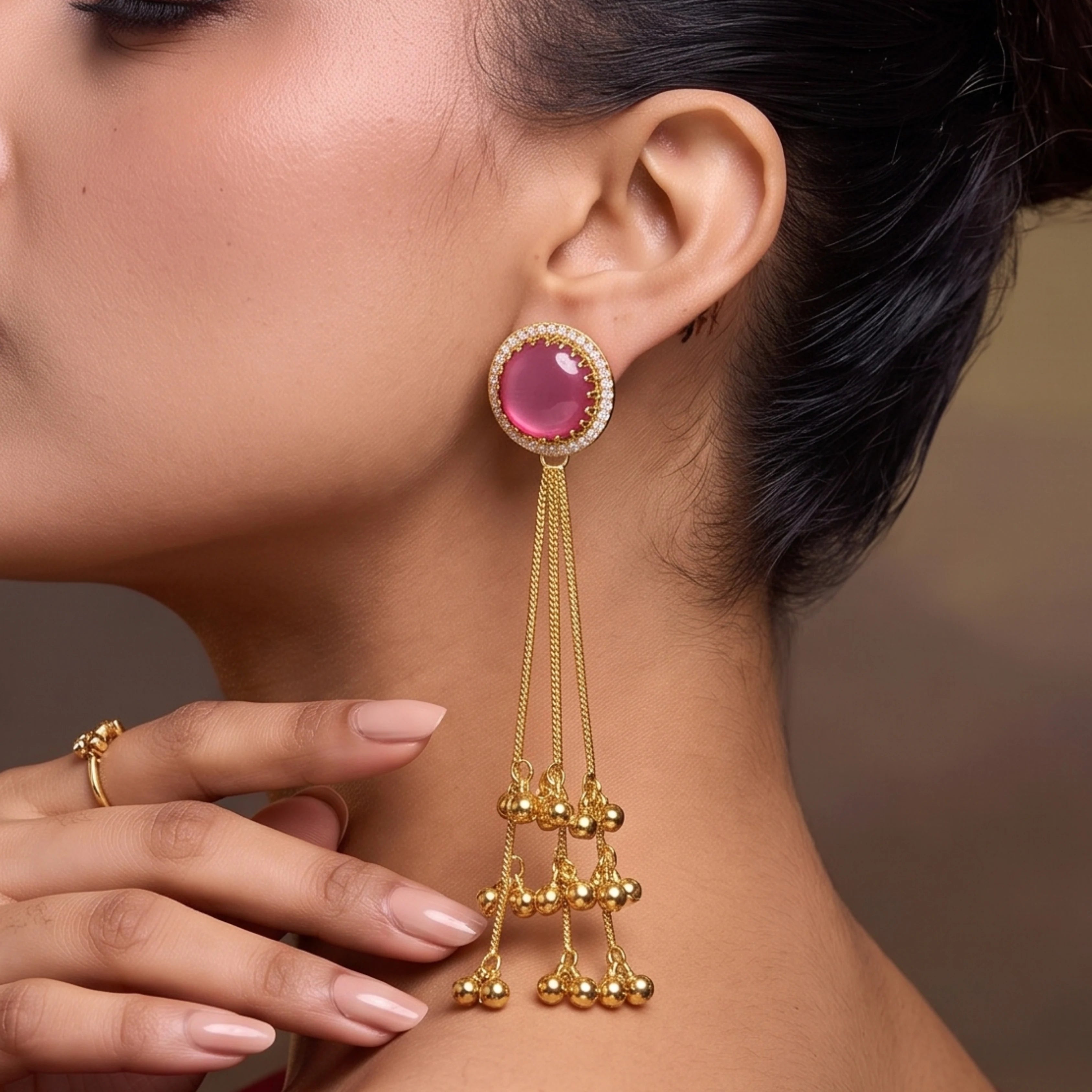 Ruby Noor Tassel Earrings