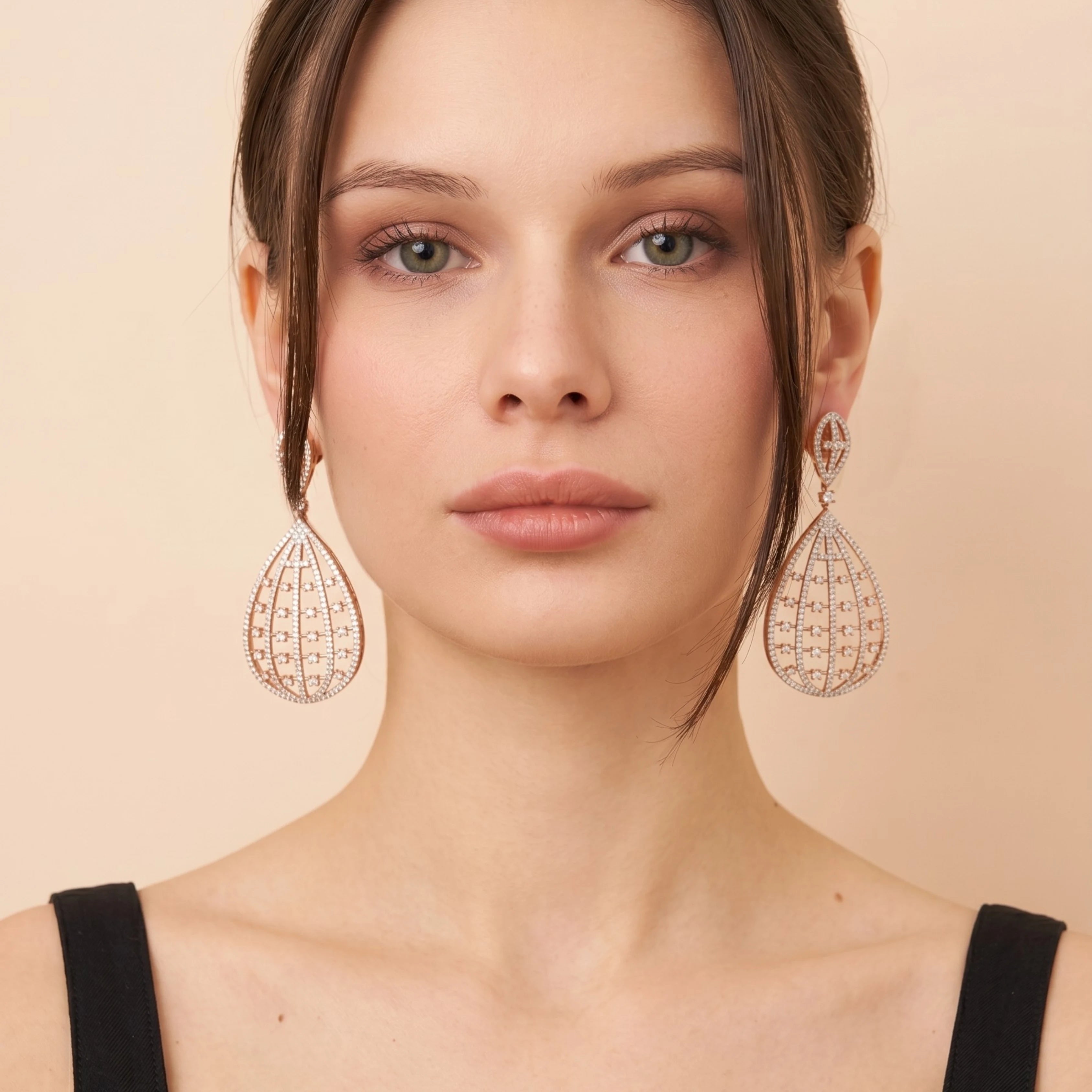 Celeste Basket Rose Earrings