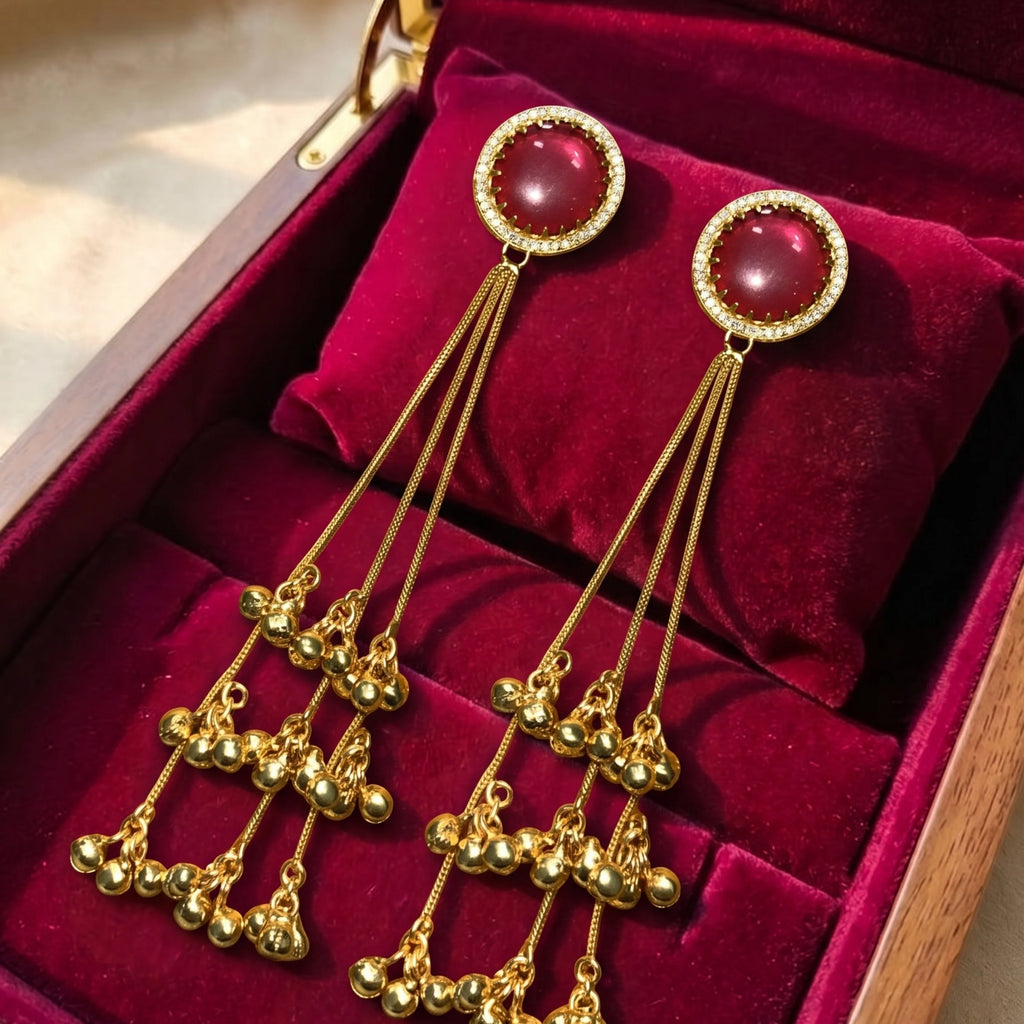 Ruby Noor Tassel Earrings