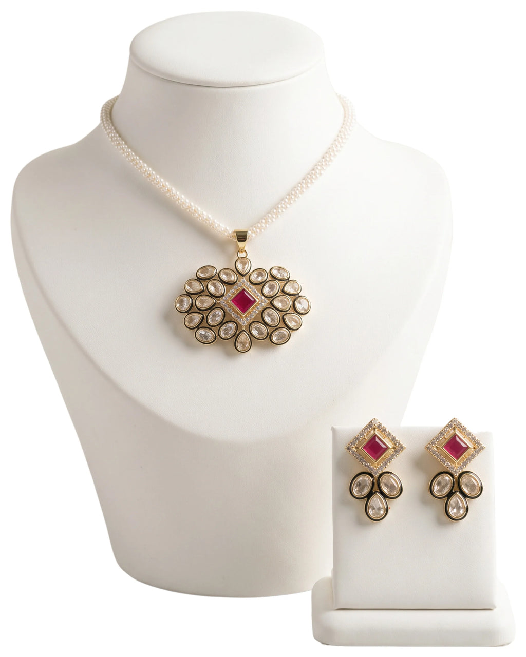 Royal Kundan Bloom Pearl Set
