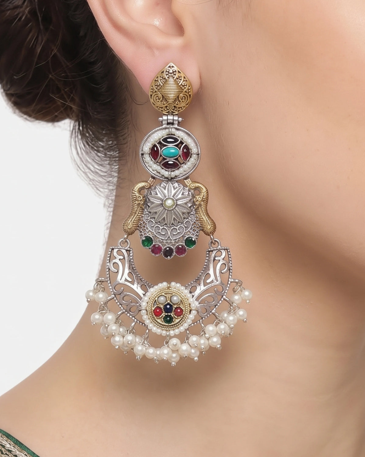 Aadhya Vintage Dual-Tone Earrings