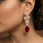 Ruby Floral Dangles