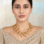 Golden Leaf Drop Necklace
